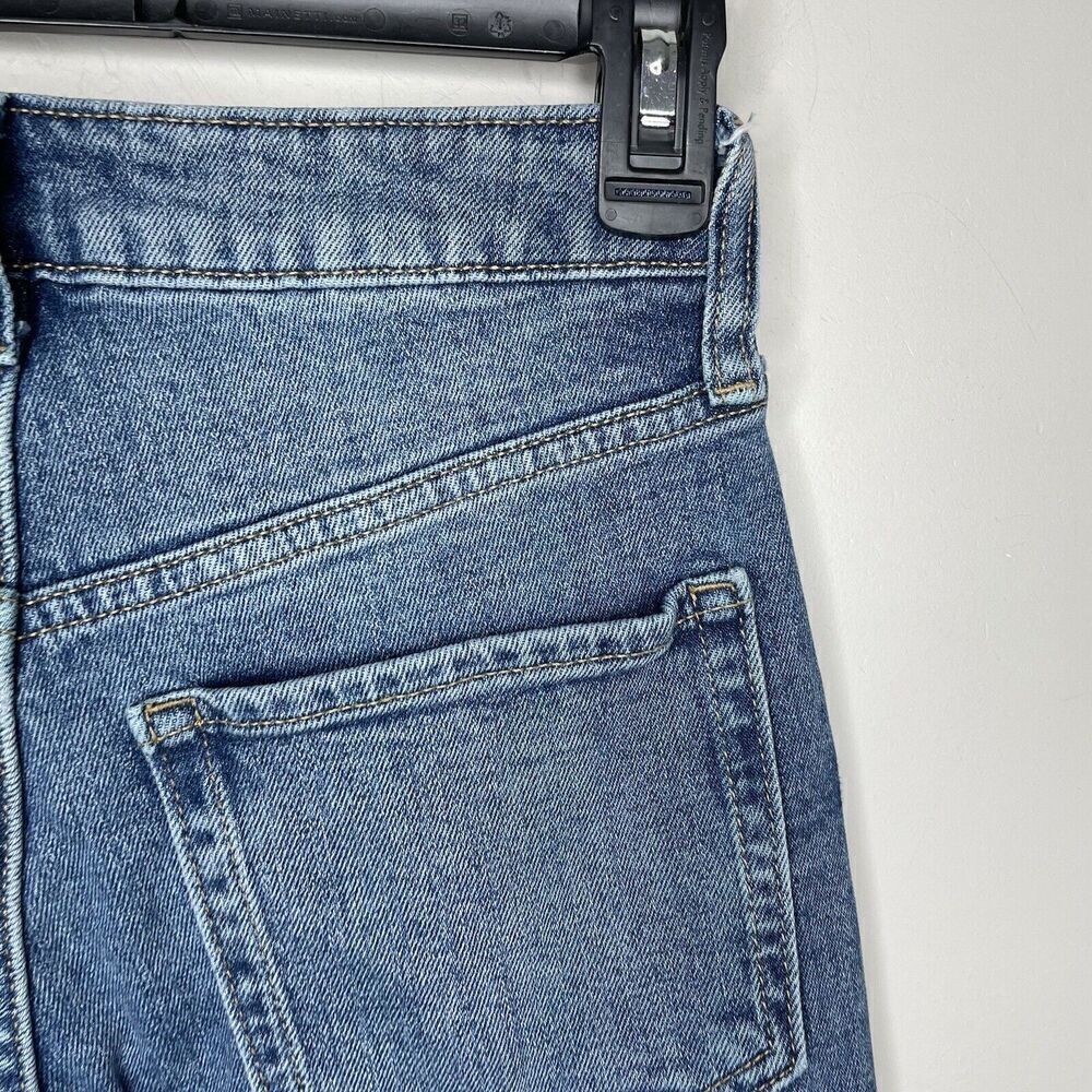 OLD NAVY Jeans Womens 0 OG Straight High Rise Button Fly Medium Wash Distressed - Picture 7 of 10